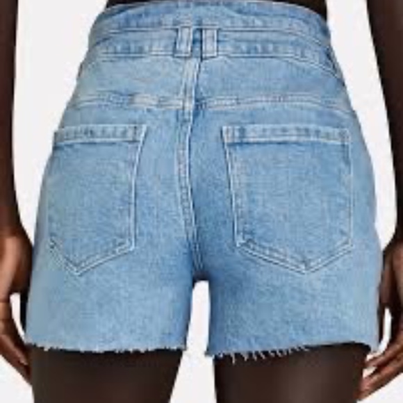 FCAE FRAME Double Button High Waist Cutoff Denim Shorts in Caye - Picture 5 of 5